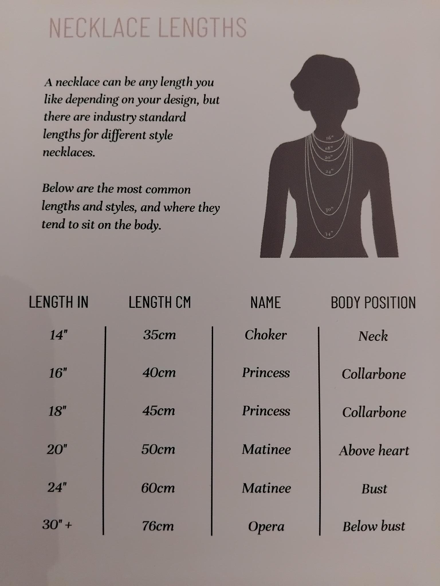 Tabla de tamaños de cadenas